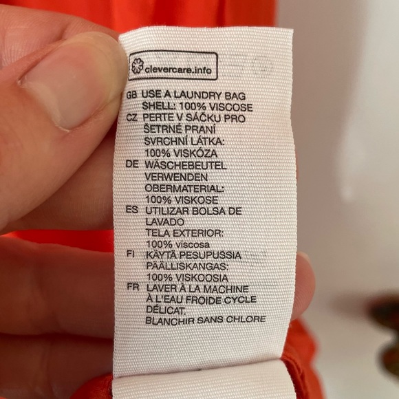 Paris Atelier & Other Stories Orange Midi V Neck Dress - Picture 9 of 12